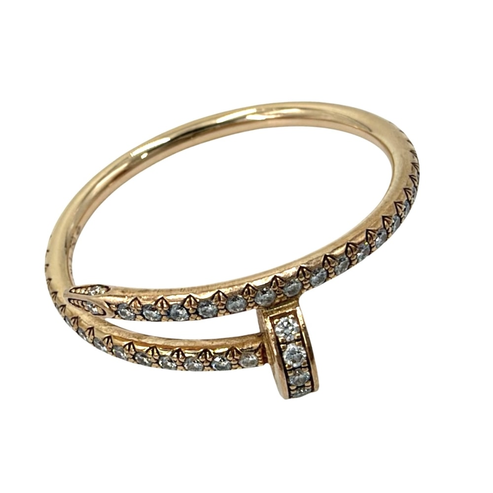 CARTIER カルティエ 指輪 ジュストアンクル リング アクセサリー ジュエリー セミパヴェ 18金PG Au750 釘 61サイズ K18ピンクゴールド    ダイヤモンド 約21号 ゴールド レディース 約3.2g【中古品】
