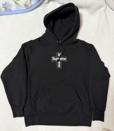Supreme Cross Box Logo Hooded Sweatshirt "Black"