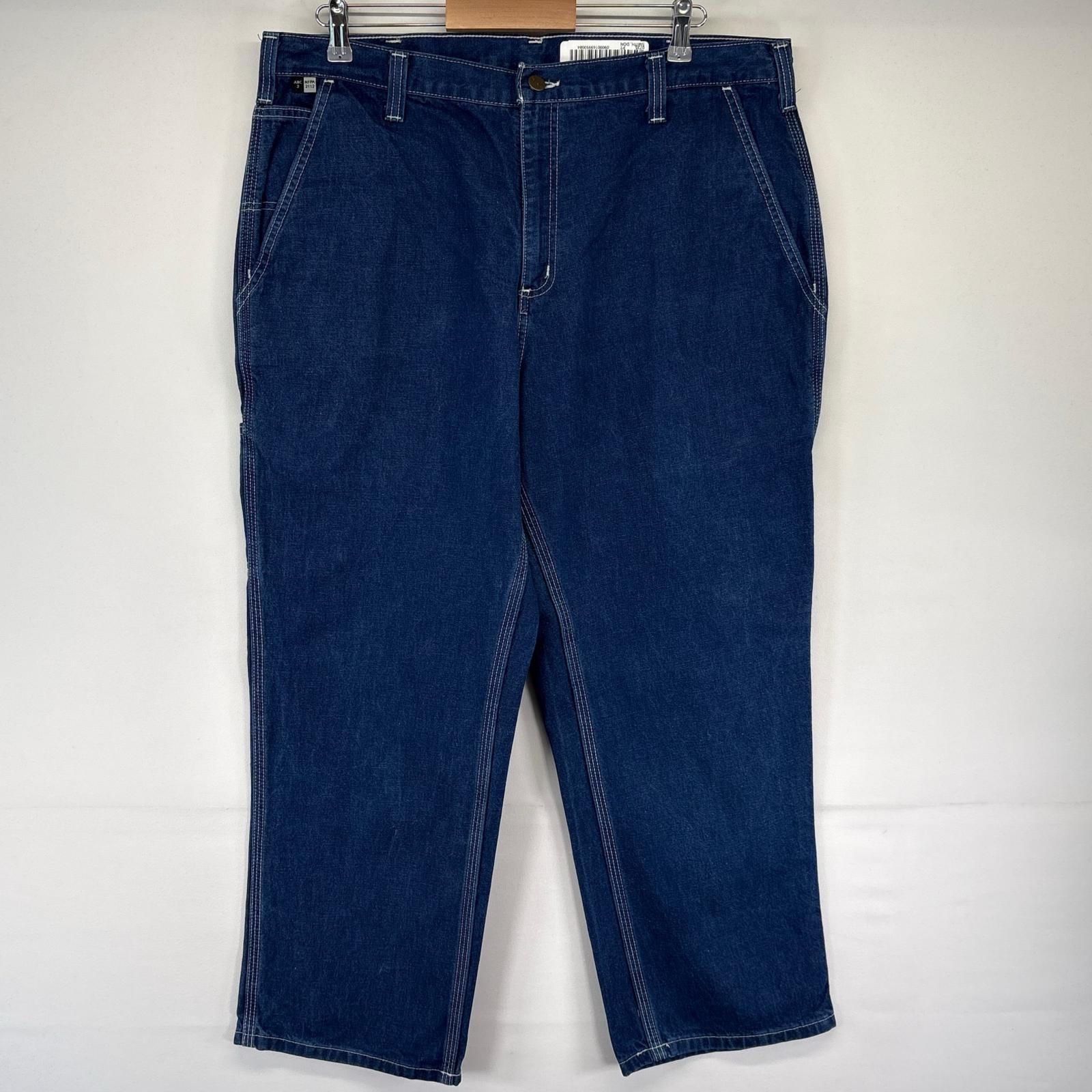 古着 カーハート Carhartt デニム パンツ ペインターパンツ ワンポイント ワーク 大きいサイズ W38L28  ブルー系 メンズ