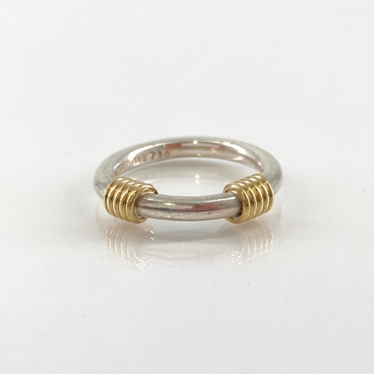 TIFFANY&Co.(ティファニー) バンド ウィズ 2ワイヤー Ag925/Au750 #7号 リング・指輪 3.6g シルバー/ゴールド
