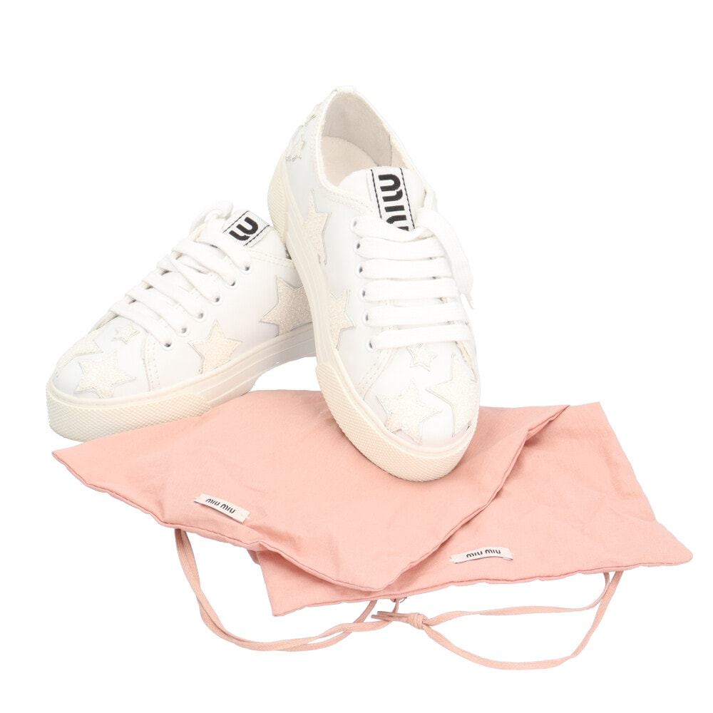 ミュウ ミュウ スニーカー レザー レディース Miu Miu  中古