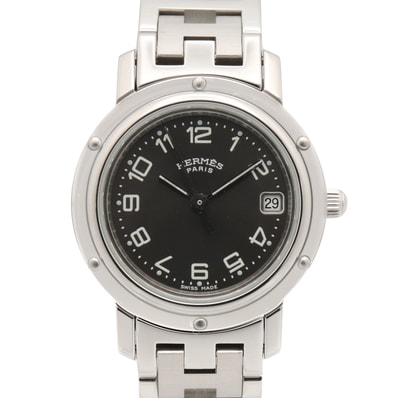 エルメス HERMES クリッパー 腕時計 時計 ステンレススチール レディース グレー系 CL4.210 【中古】