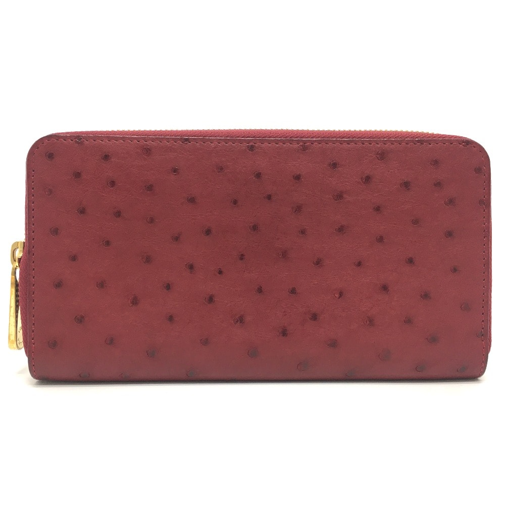 ルイヴィトン LOUIS VUITTON ジッピーウォレット エキゾチックライン ロングウォレット 長財布 オーストリッチ ボルドー