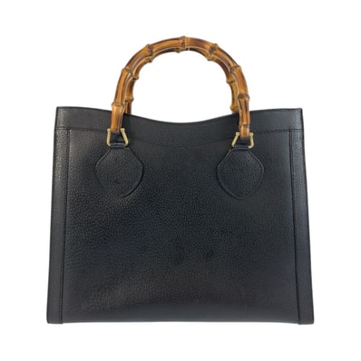 GUCCI グッチ バンブー ブラック 黒 ゴールド金具 レザー ハンドバッグ トートバッグ 600180 【中古】