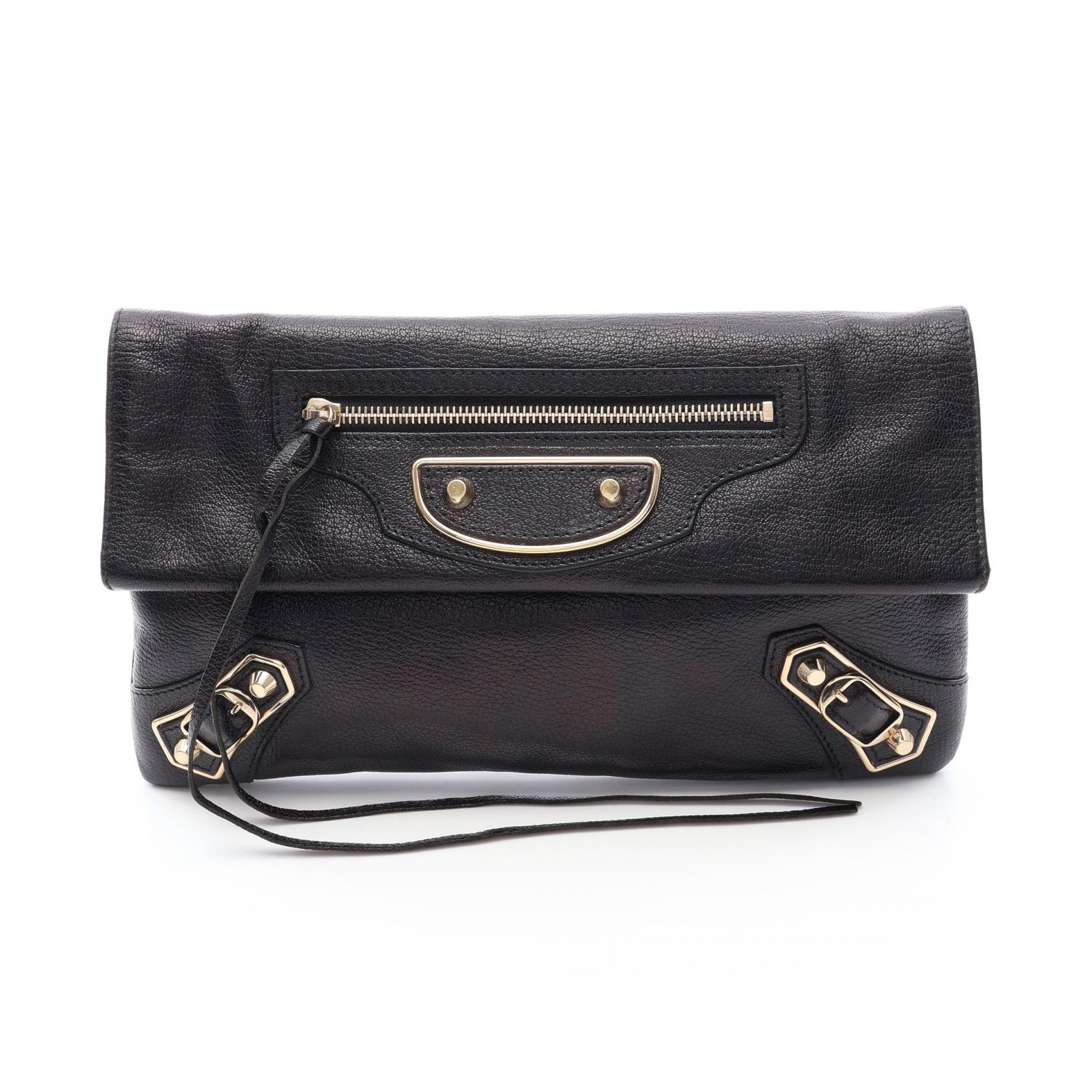 バレンシアガ BALENCIAGA クラシック エンベロープ セカンドバッグ クラッチバッグ バッグ レザー レディース ブラック系 224915 【中古】