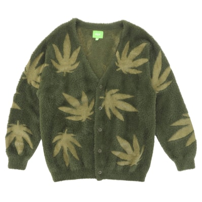 ハフ 美品 グリーン×カーキ PLANTLIFE カーディガン トップス メンズ L グリーン系 L