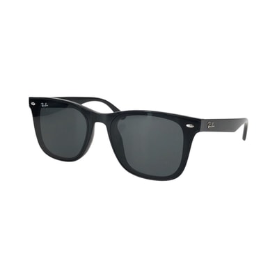 美品 Ray-Ban レイバン ブラック 黒 シルバー金具 プラスチック サングラス メガネ 男女兼用 スクエア 602379 【中古】