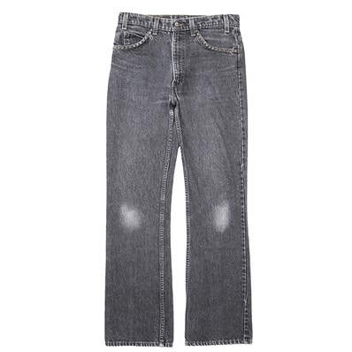 【美品】CHROME HEARTS x Levis 517 クロムハーツ デニムジーンズ サイズ W33 × L32 メンズ レザークロスパッチ 5P ジップフライ パンツ ボトムス フェードブラック 黒 アメリカ製