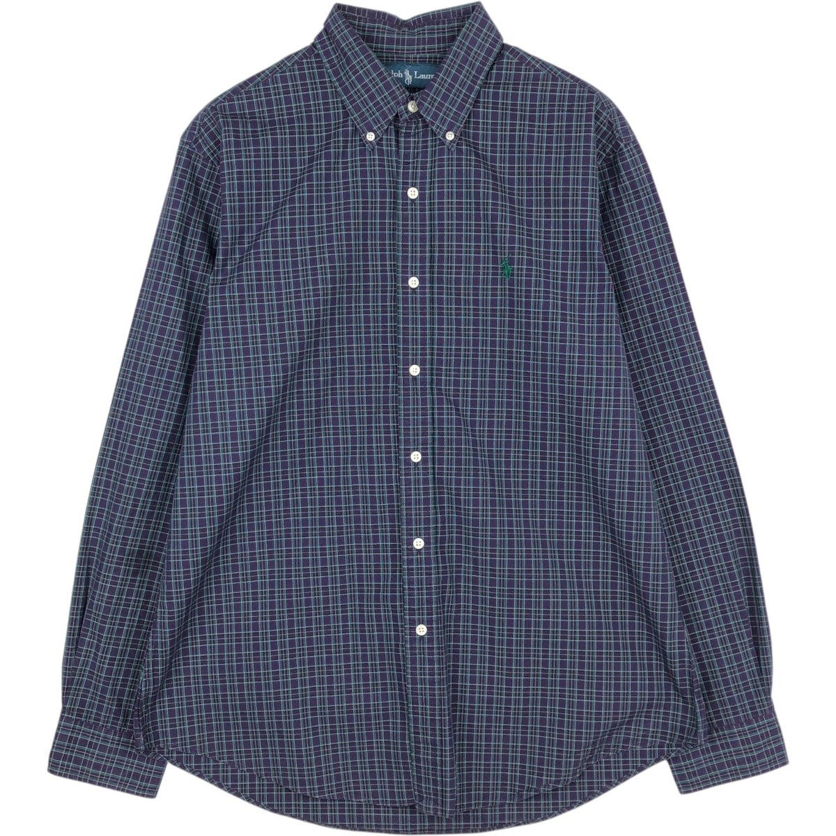 古着 ラルフローレン Ralph Lauren CUSTOM FIT 長袖 ボタンダウンチェックシャツ メンズL相当/eaa632559