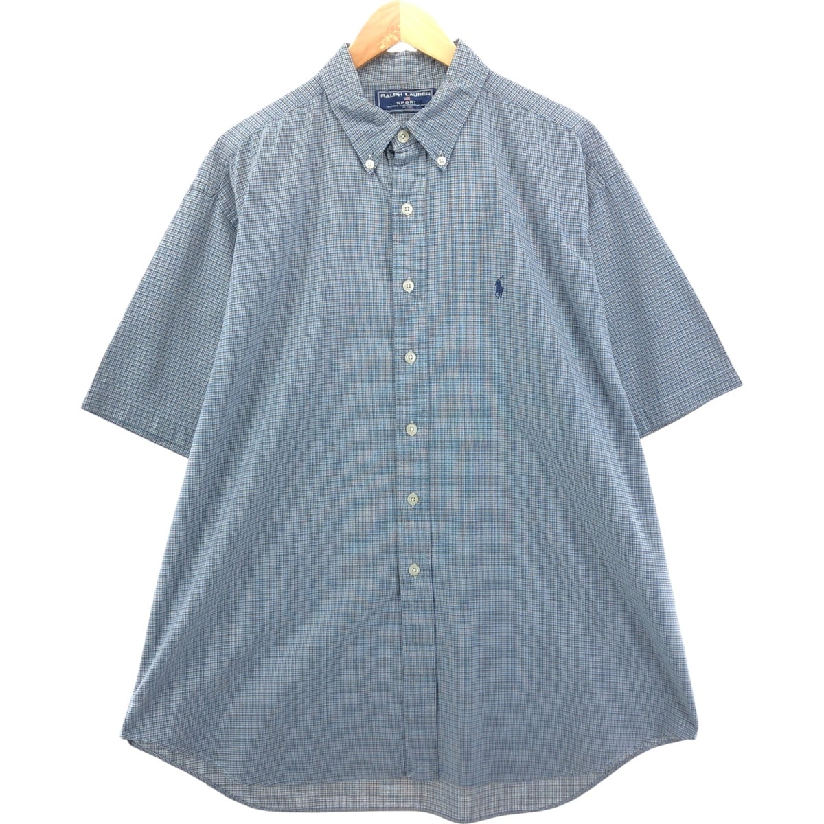 古着 90年代 ラルフローレン Ralph Lauren SPORT スポーツ 半袖 ボタンダウン チェックシャツ メンズXL相当 ヴィンテージ/eaa542620