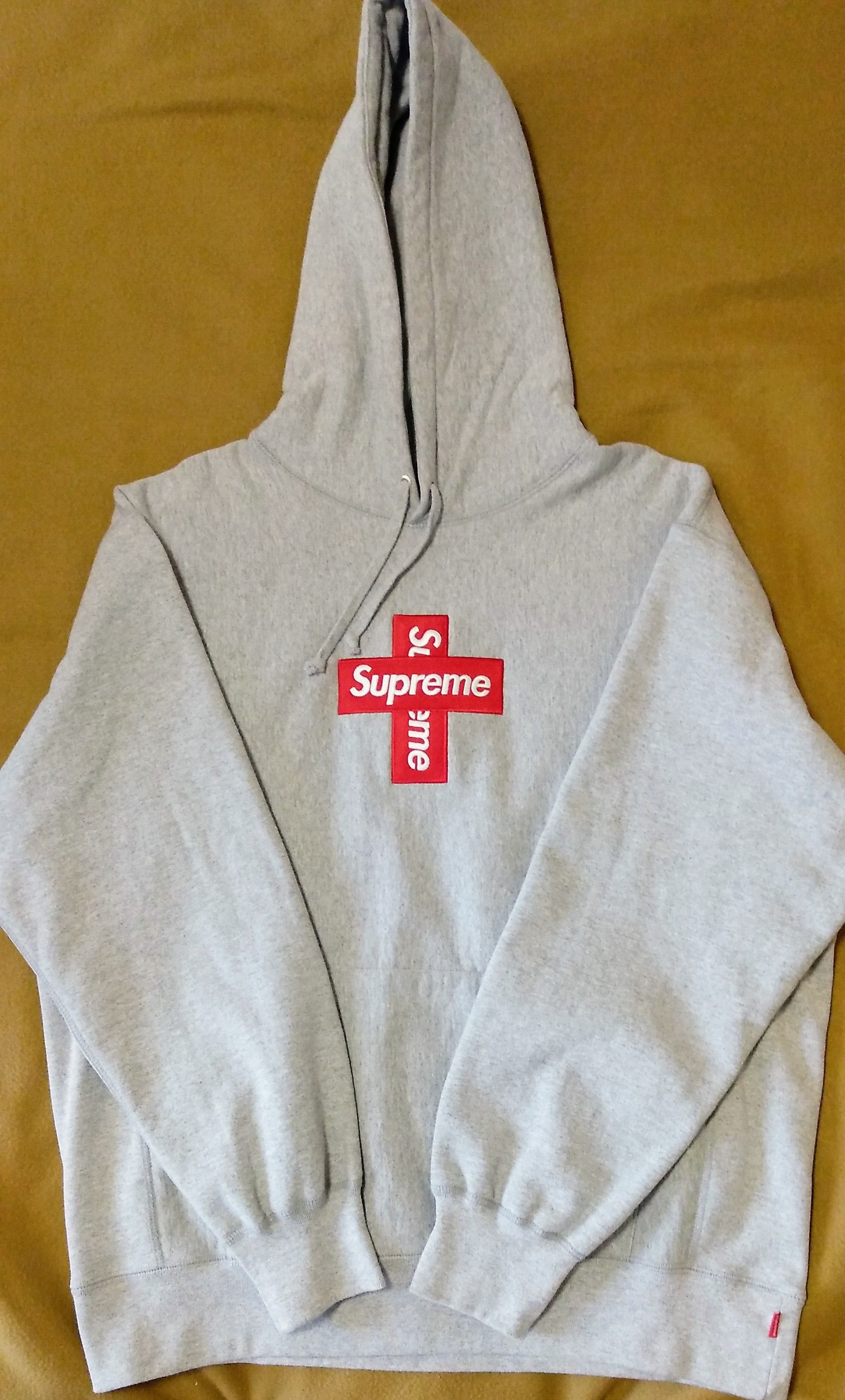 Supreme Cross Box Logo Hooded Sweatshirt "Grey"