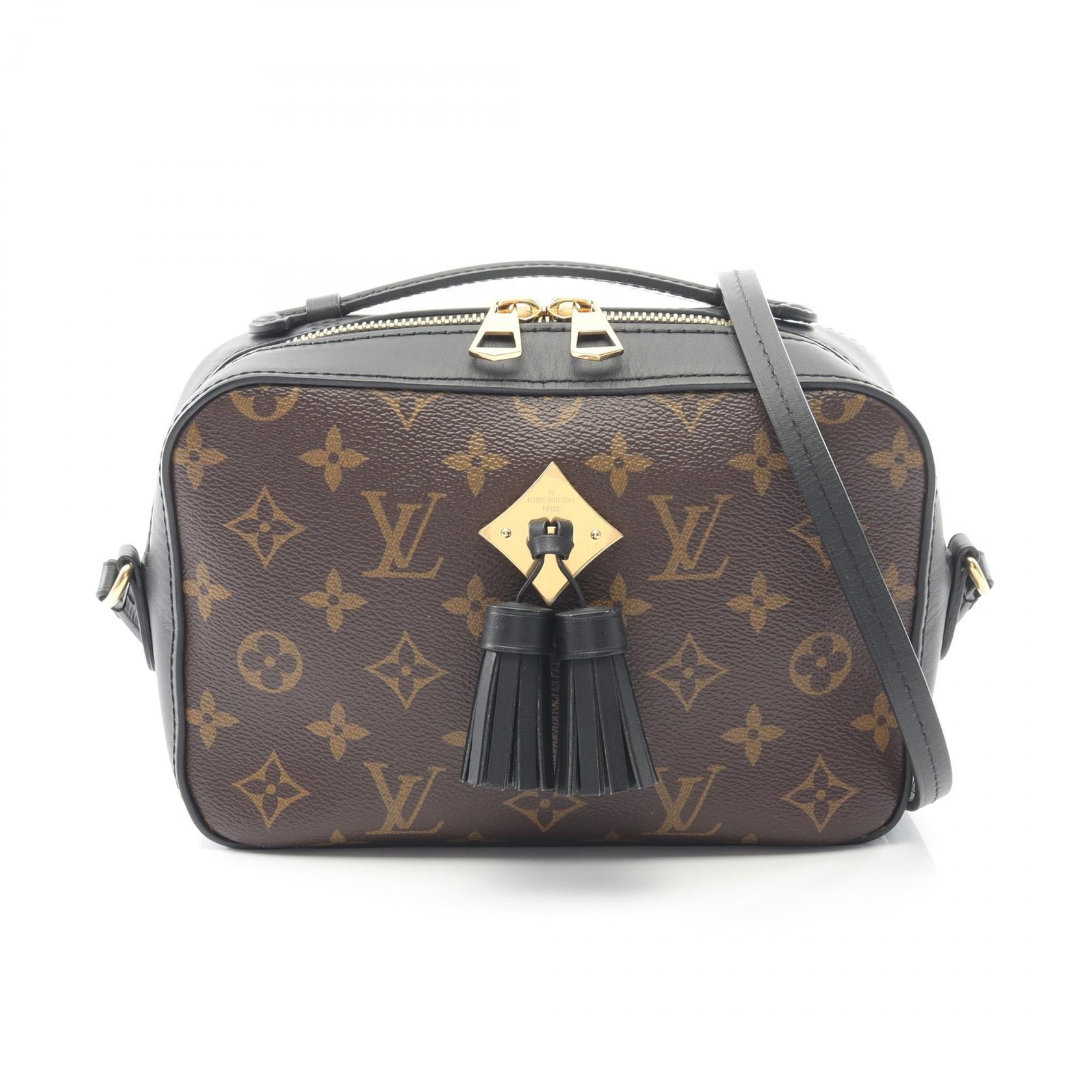 ルイ・ヴィトン LOUIS VUITTON サントンジュ ショルダーバッグ バッグ PVCコーティングキャンバス レザー モノグラム ノワール レディース ブラウン系 / ブラック系 M43555 【中古】