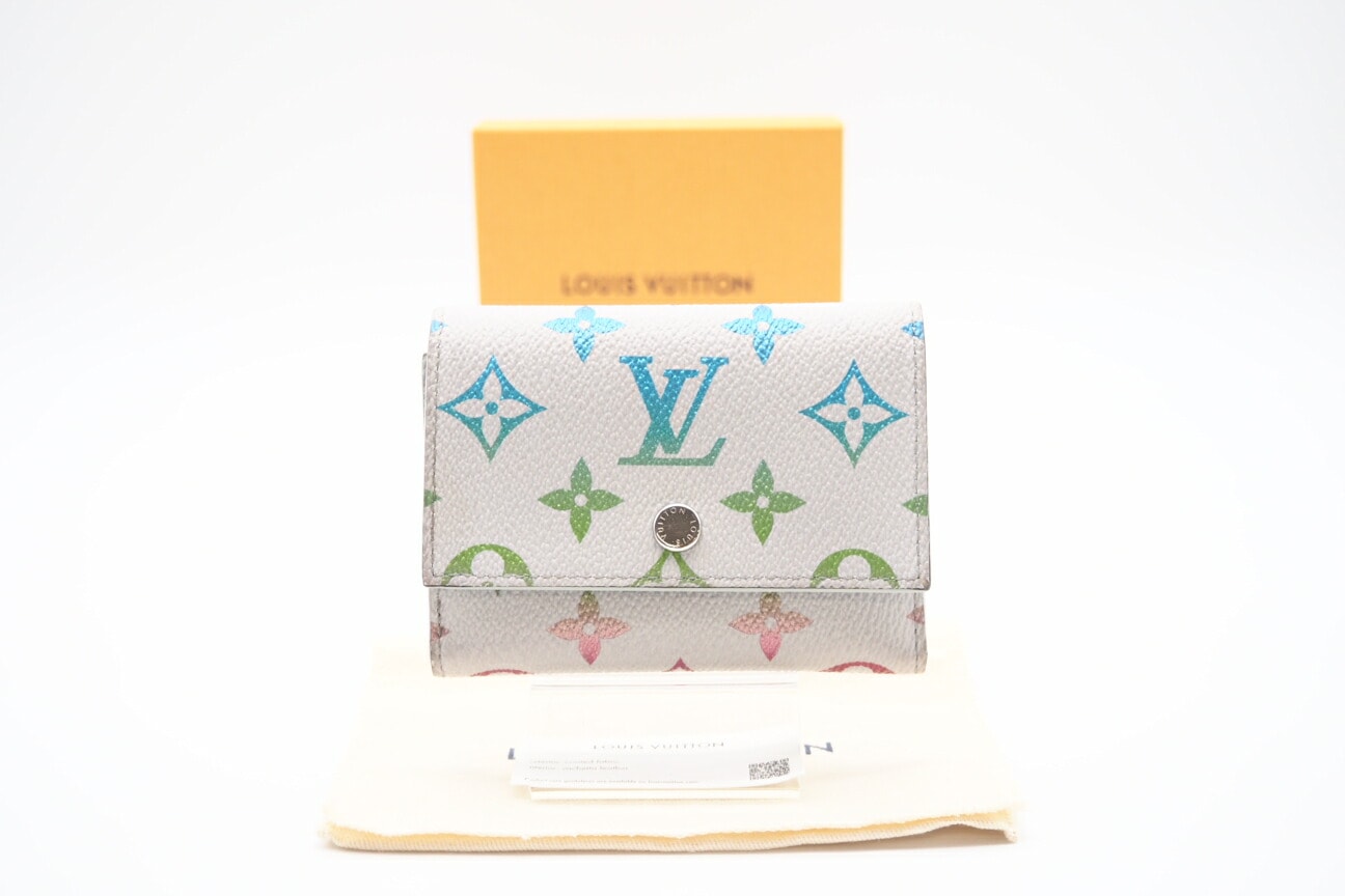LOUIS VUITTON ルイ・ヴィトン モノグラム ヴィクターウォレット イリデセント グラデーション M14132 三つ折り財布 グレー マルチカラー コーティングキャンバス レディース
