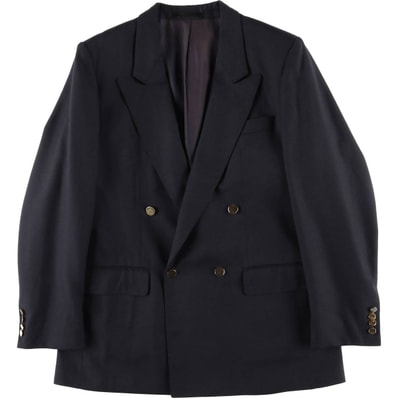 古着 セントマイケル St.Michael ダブルブレスト ピークドラペル 紺ブレザー テーラードジャケット メンズM相当/eaa626183