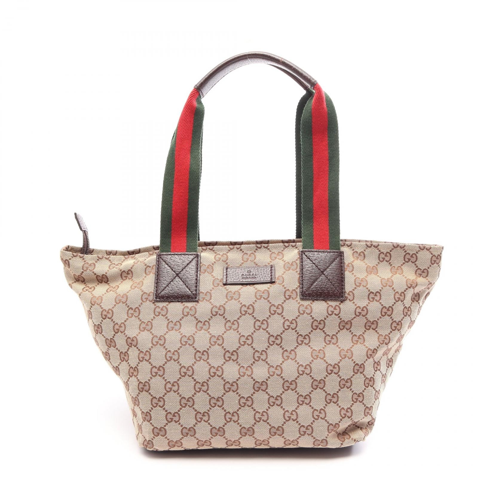 グッチ GUCCI GGキャンパス シェリーライン トートバッグ バッグ レザー キャンパス レディース ベージュ系 / マルチカラー 131230 【中古】