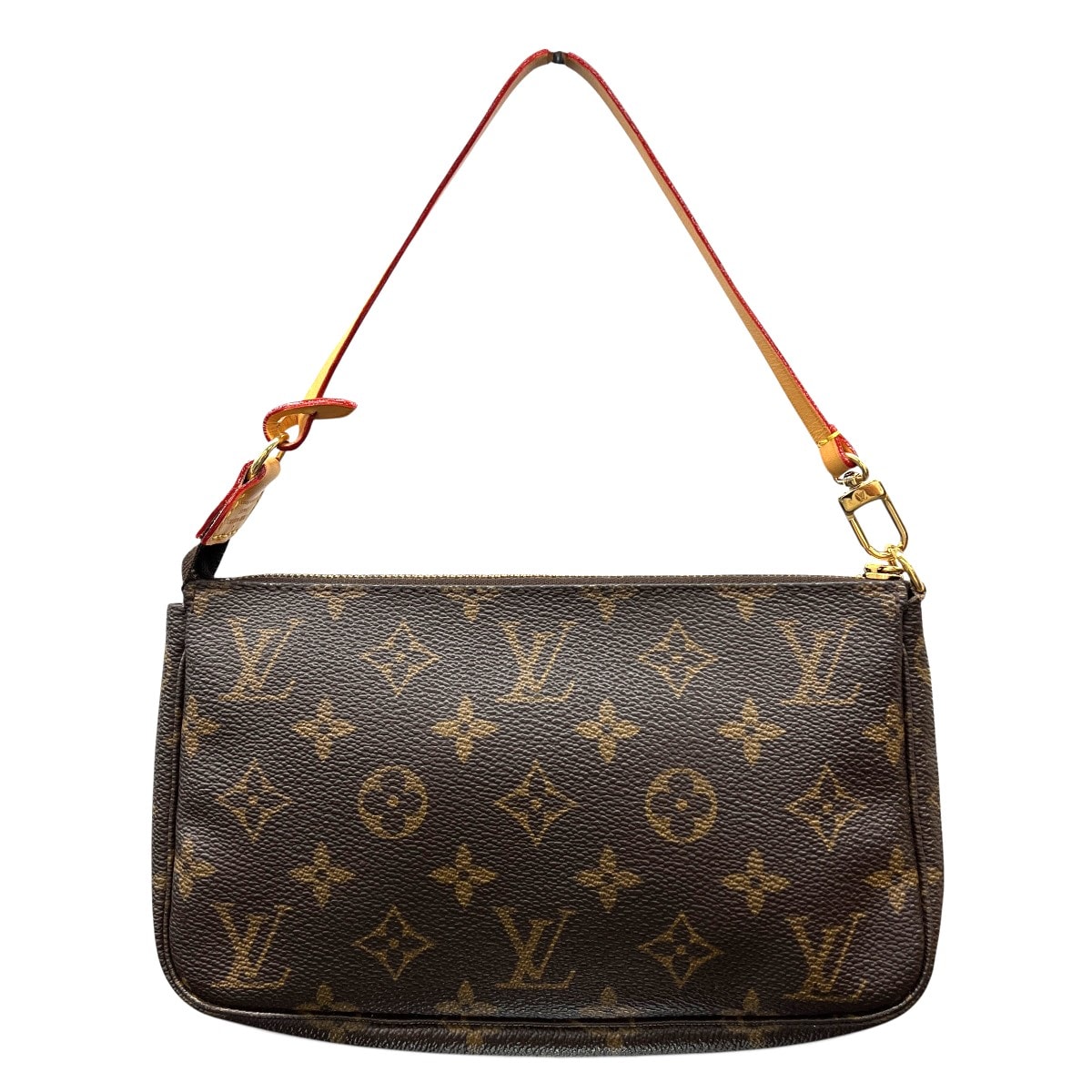 LOUIS VUITTON 美品 ルイヴィトン ポシェット アクセソワール モノグラム ショルダーバッグ M51980 PVC ヌメ革 レザー VI0071 ブラウン ハンドバッグ ミニ ヴィンテージ LV ヴィトン ABランク 中古 鑑定済 ヴィトンバッグ