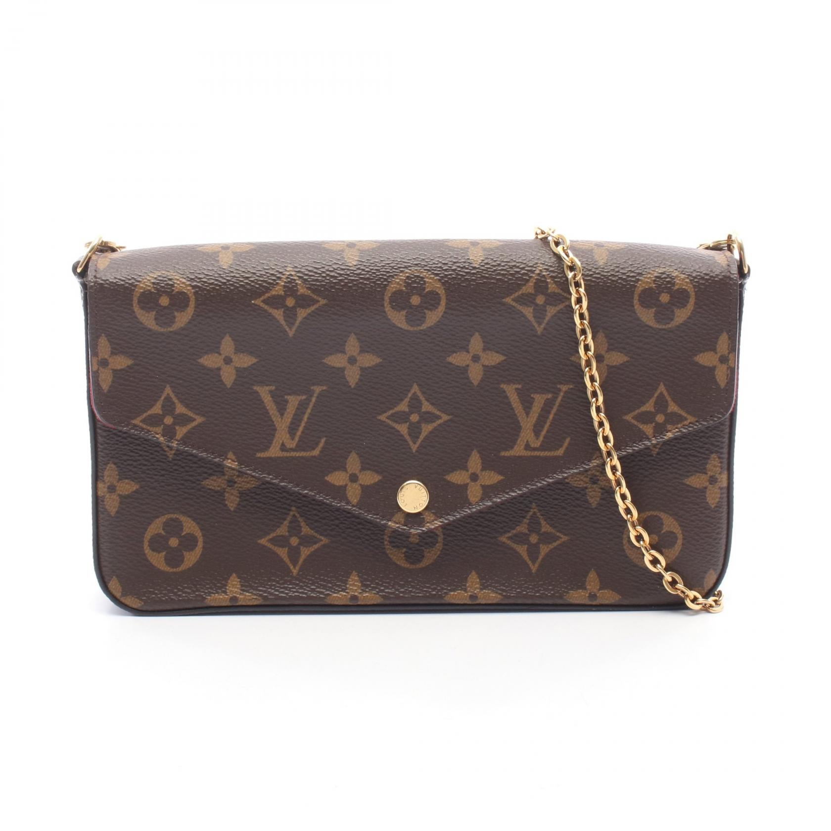 ルイ・ヴィトン LOUIS VUITTON ポシェット フェリシー モノグラム フューシャ ショルダーバッグ バッグ PVCコーティングキャンバス レザー レディース ブラウン系 M61276 【中古】