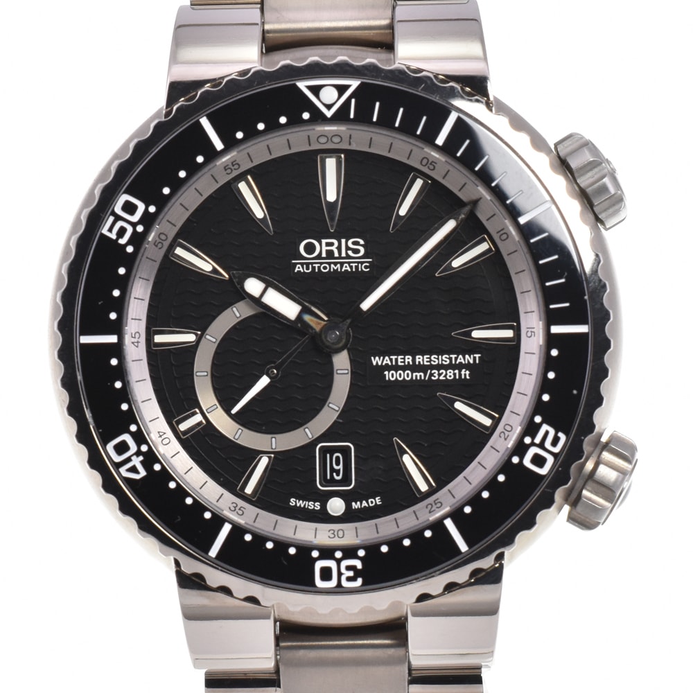 オリス ORIS 643.7638.74.54MB ダイバーズ スモールセコンド デイト 自動巻き メンズ 美品 保証書付き N#145689
