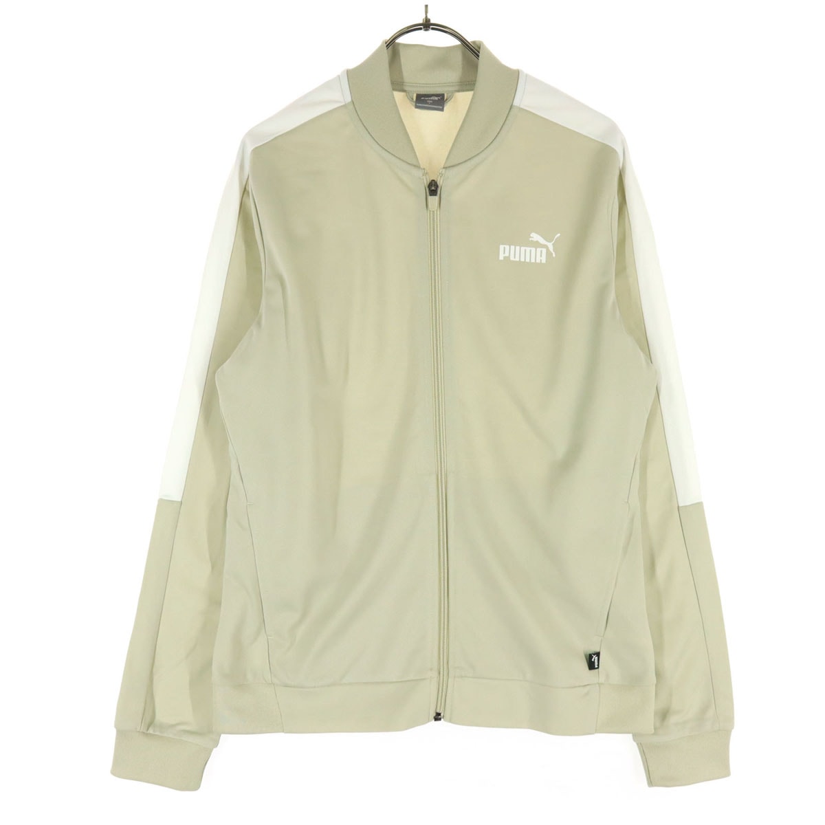PUMA プーマ ワンポイントロゴ 長袖 トラックジャケット L ベージュ ジャージ