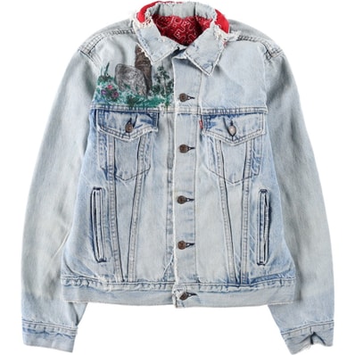 古着 ~90年代 リーバイス Levi's ペイント デニムジャケット Gジャン USA製 レディースM相当 ヴィンテージ/eaa672342