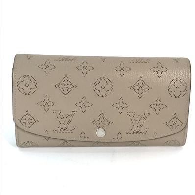 ルイヴィトン LOUIS VUITTON ポルトフォイユ イリス M60144 モノグラムマヒナ ロングウォレット フラップ 長財布 レザー ガレ ベージュ