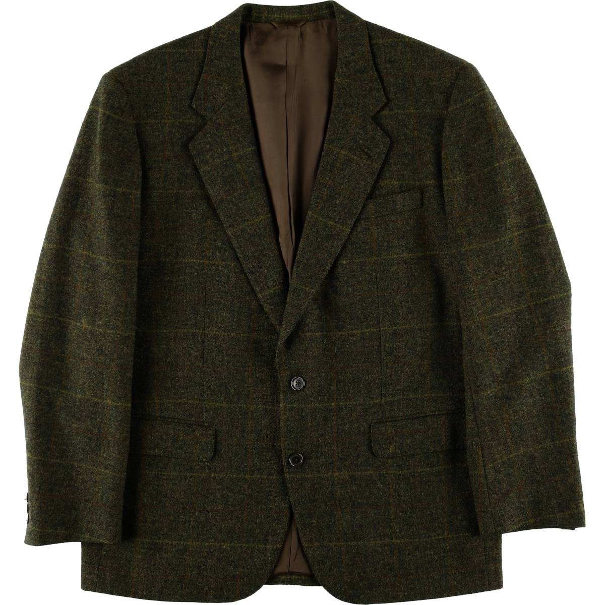 古着 バーバリー Burberry's チェック柄 ウールテーラードジャケット スペイン製 メンズL相当/evb032724