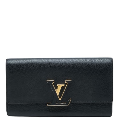 ルイ ヴィトン ポルト フォイユ カプシーヌ 長財布 M61248 ノワール ブラック トリヨンレザー レディース LOUIS VUITTON 中古