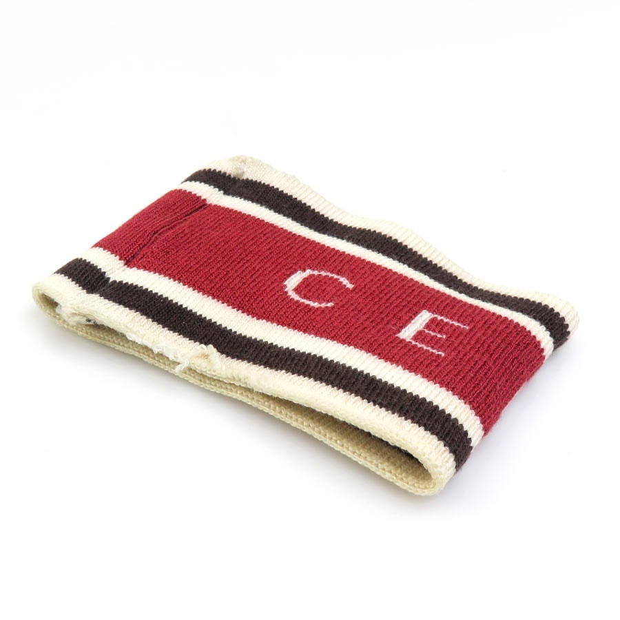 セリーヌ CELINE リストバンド コットン/シルク オフホワイト/バーガンディ/ブラウン レディース【中古】 e61695a