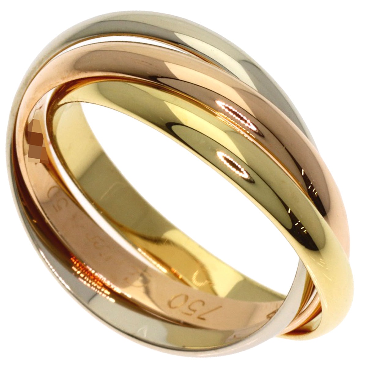 CARTIER カルティエ トリニティ SM #50 リング・指輪 K18YG K18PG K18WG レディース [中古]
