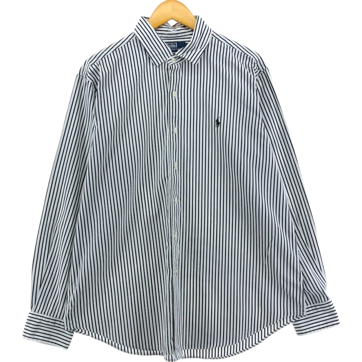 古着 ラルフローレン Ralph Lauren POLO by Ralph Lauren CLASSIC FIT 長袖 コットンストライプシャツ メンズXL相当/eaa521488