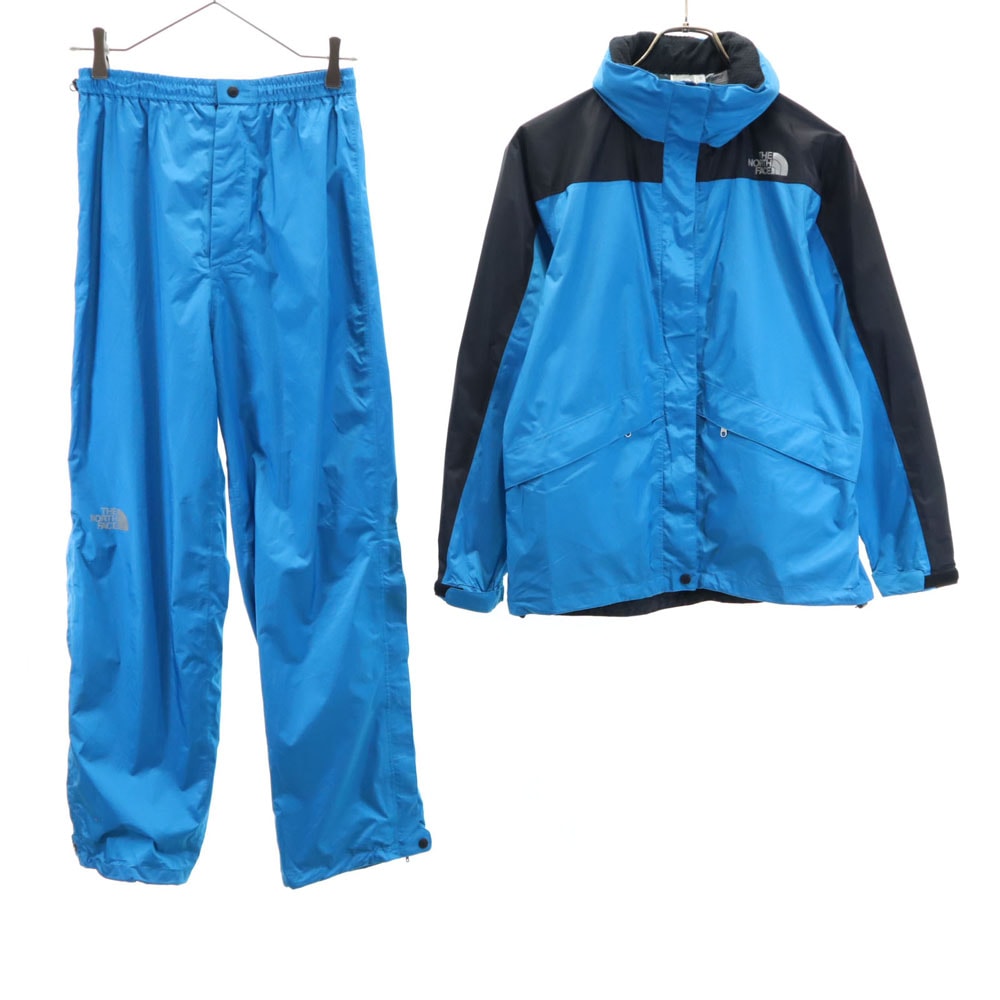 THE NORTH FACE ノースフェイス アウトドア NPW10032 レインテックス ウェア 上下セットアップ M 水色 収納袋付き