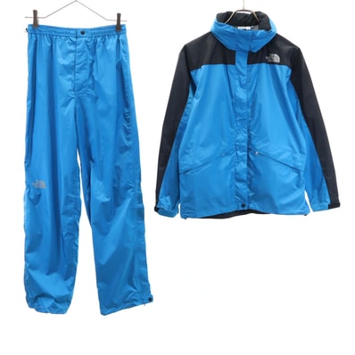 THE NORTH FACE ノースフェイス アウトドア NPW10032 レインテックス ウェア 上下セットアップ M 水色 収納袋付き