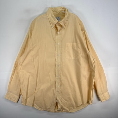 古着 ブルックスブラザーズ Brooks Brothers 長袖シャツ ボタンダウン 胸ポケ L イエロー系 チェック メンズ
