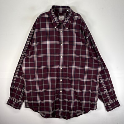 古着 ブルックスブラザーズ Brooks Brothers 長袖シャツ ボタンダウン L レッド系 チェック メンズ