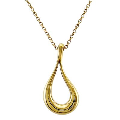 ティファニー オープンティアドロップ ネックレス 18金 K18イエローゴールド レディース TIFFANY&Co. 中古