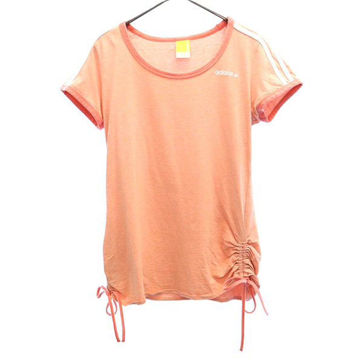 adidas NEO アディダス ネオ ワンポイントロゴ刺繍 半袖 Tシャツ M ピンク クルーネック