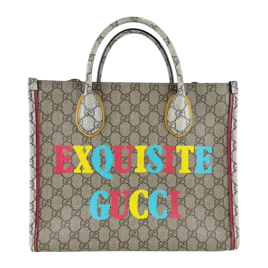 グッチ GUCCI ハンドバッグ ショルダーバッグ GGスプリームキャンバス ブラウン/ネイビー ゴールド レディース 680956【中古】 z9596