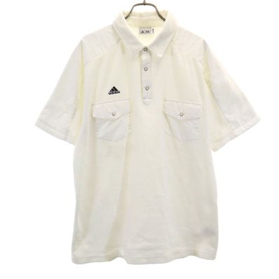 adidas アディダス ゴルフ 半袖 フリース ポロシャツ XO ホワイト ビックサイズ