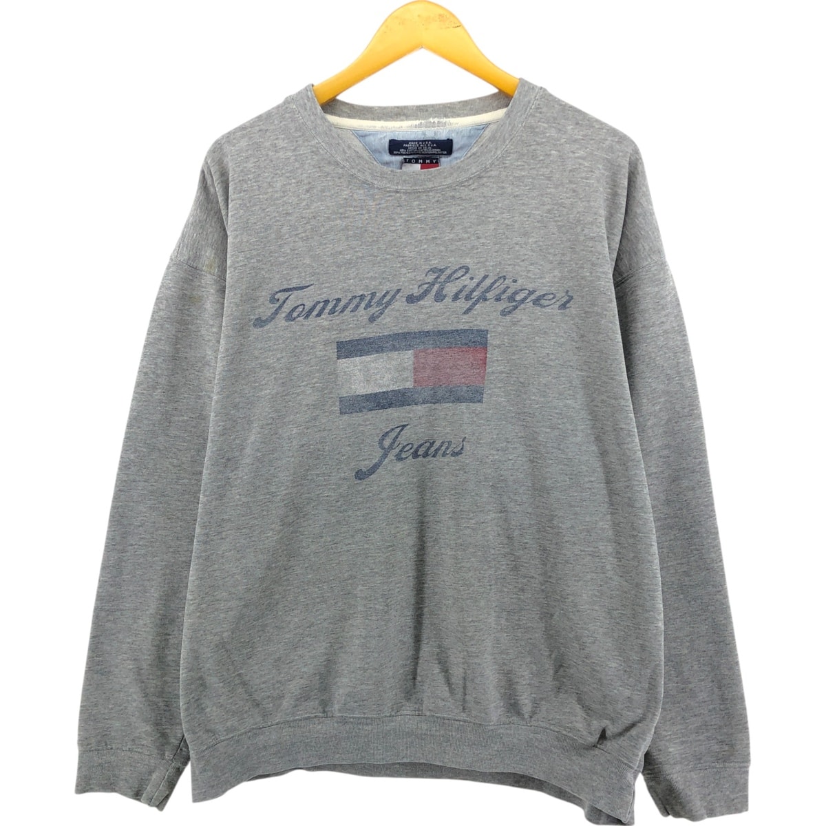 古着 90年代 トミーヒルフィガー TOMMY HILFIGER JEANS ロゴスウェットシャツ トレーナー USA製 メンズXL相当 ヴィンテージ/eaa522972