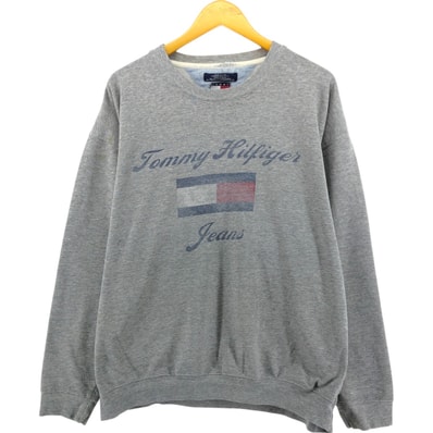 古着 90年代 トミーヒルフィガー TOMMY HILFIGER JEANS ロゴスウェットシャツ トレーナー USA製 メンズXL相当 ヴィンテージ/eaa522972