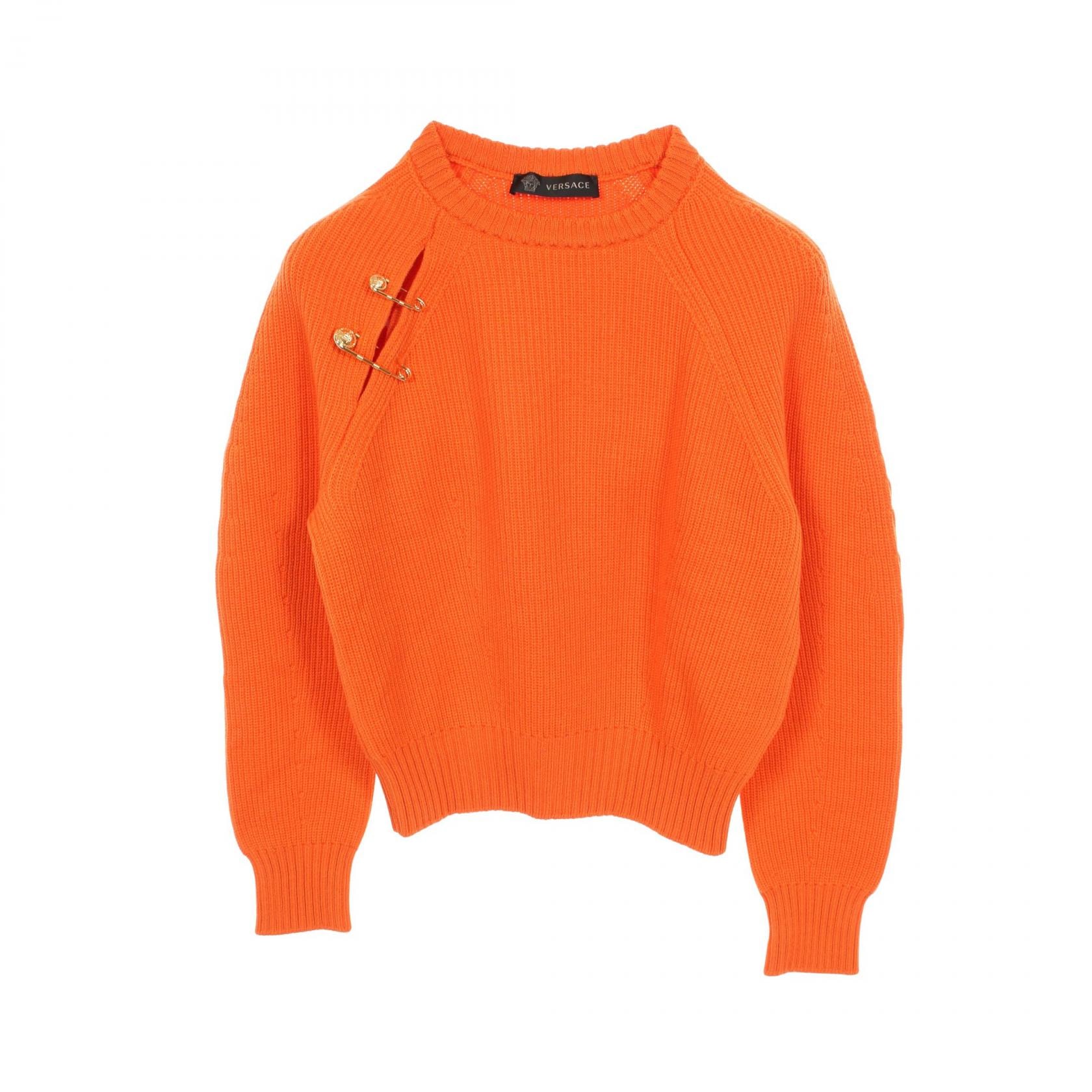 ヴェルサーチ VERSACE ニット 衣料品 トップス ウール レディース オレンジ系 A85522 【中古】