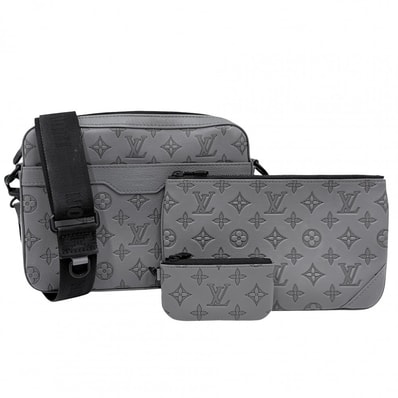 LOUIS VUITTON ルイヴィトン ショルダーバッグ モノグラムシャドウ トリオメッセンジャー 肩掛け 斜め掛け M27185 アンスラサイトグレー ブラック金具 メンズ 美品【中古品】