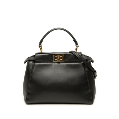 フェンディ ピーカブー ミニ ハンドバッグ ショルダーバッグ 2WAY 8BN244 ブラック レザー レディース FENDI 中古