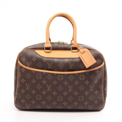 ルイ・ヴィトン LOUIS VUITTON ドーヴィル ボーリングヴァニティ モノグラム ハンドバッグ バッグ PVCコーティングキャンバス レザー レディース ブラウン系 M47270 【中古】