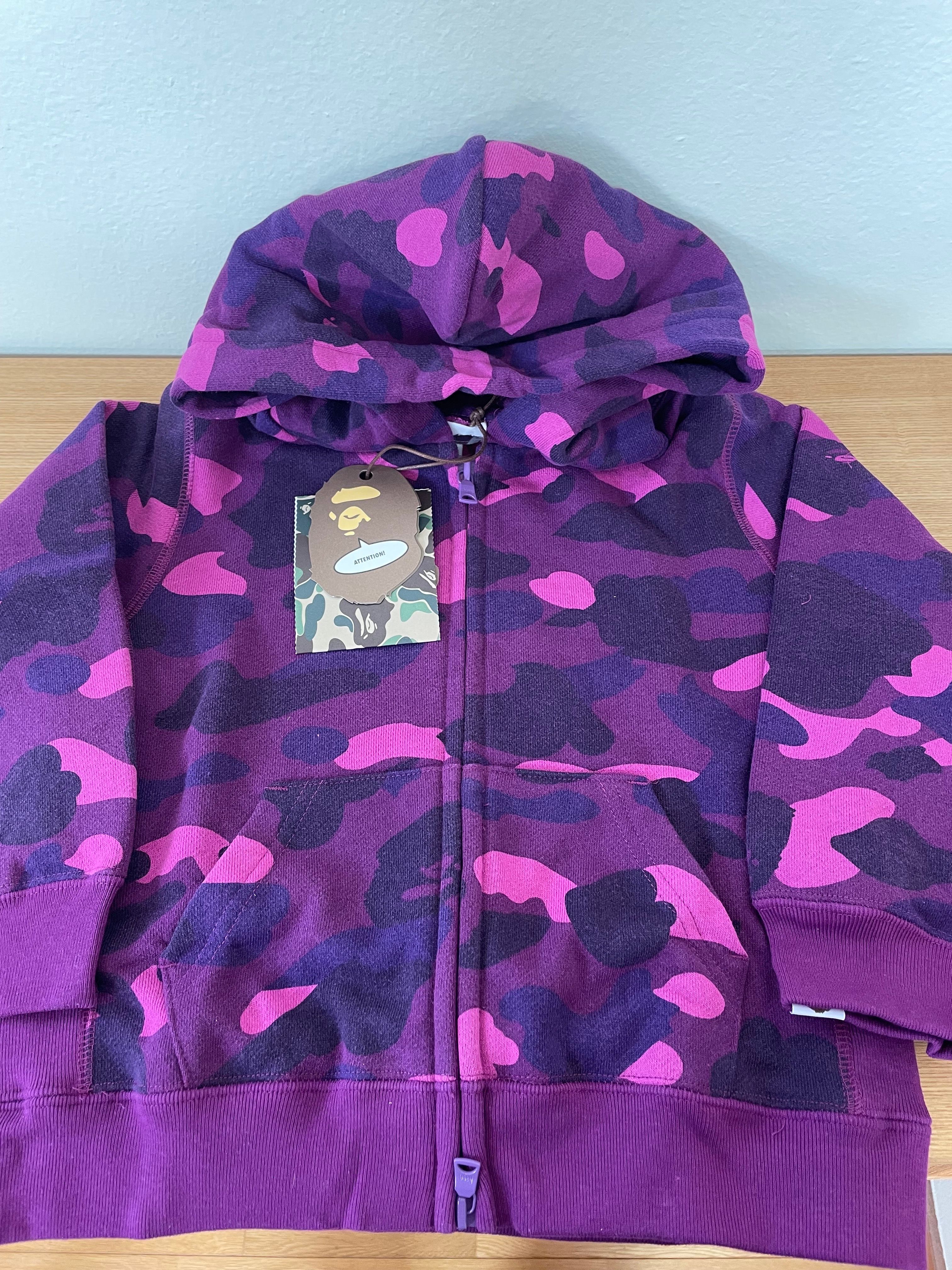 BAPE カラーカモ KIDSフルジップパーカー 110cm 紫迷彩 パープル