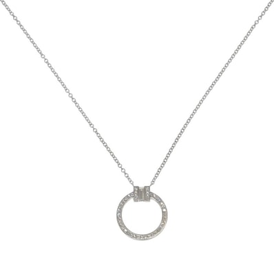 ティファニー TIFFANY&Co. T ダイヤモンド ペンダント 63843121 ネックレス K18ホワイトゴールド ダイヤモンド バゲットダイヤモンド レディース【中古】【Aランク】