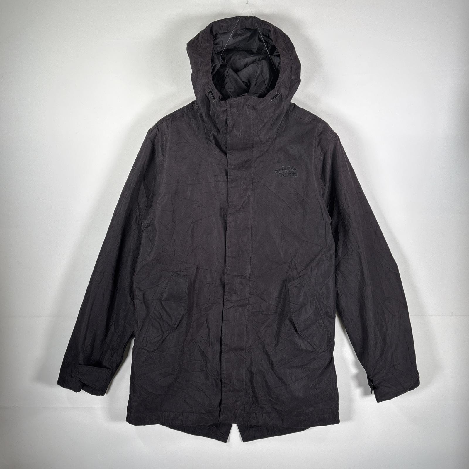 古着 ザ・ノースフェイス THE NORTH FACE マウンテンパーカー ジップアップジャケット ワンポイント刺繍ロゴ M ブラック メンズ