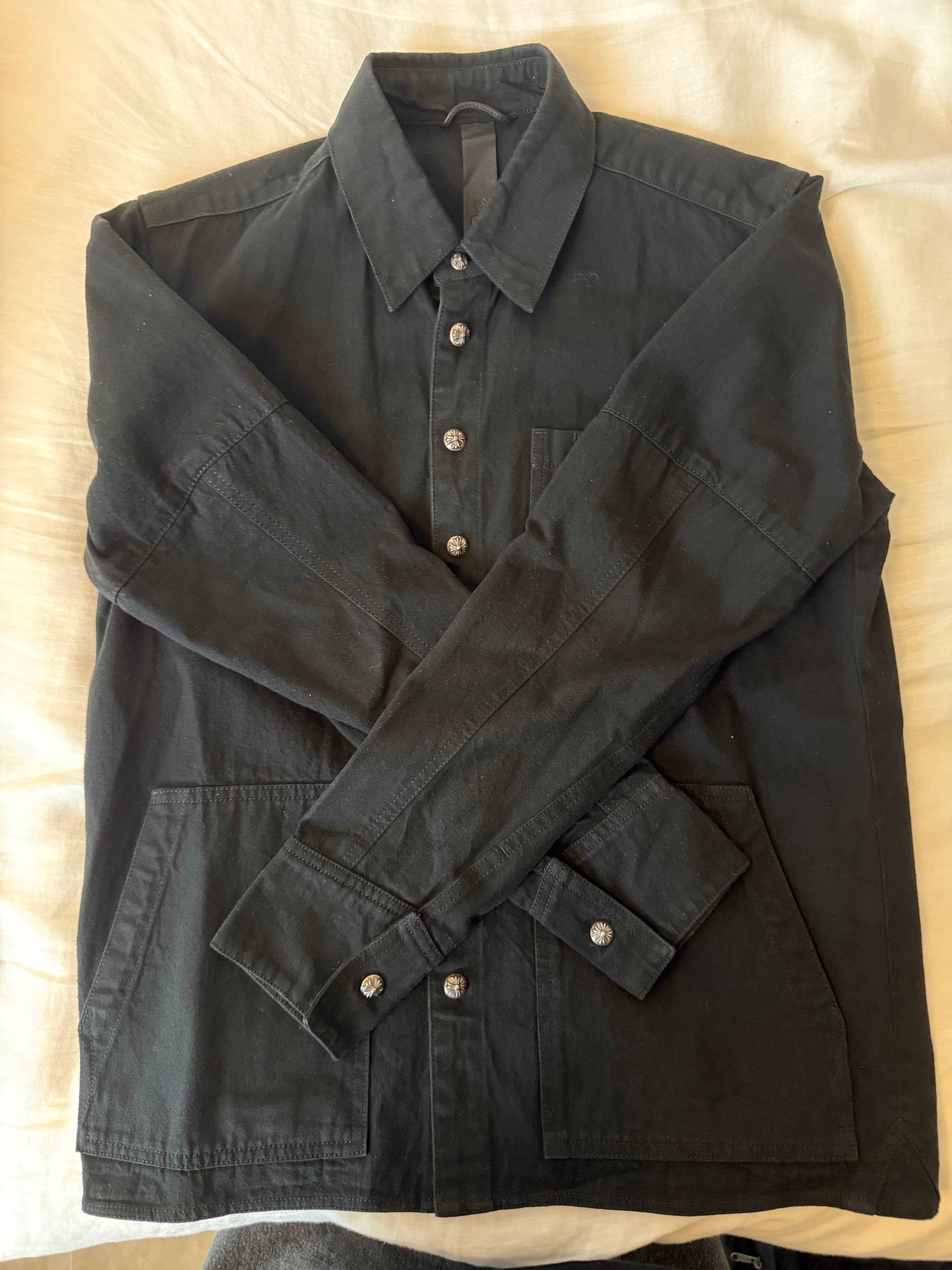 Chrome Hearts Last Bite Cross Ball Button Denim L/S Shirt "Black"