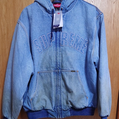 Supreme Reflective Arc Hooded Work Jacket "Denim"