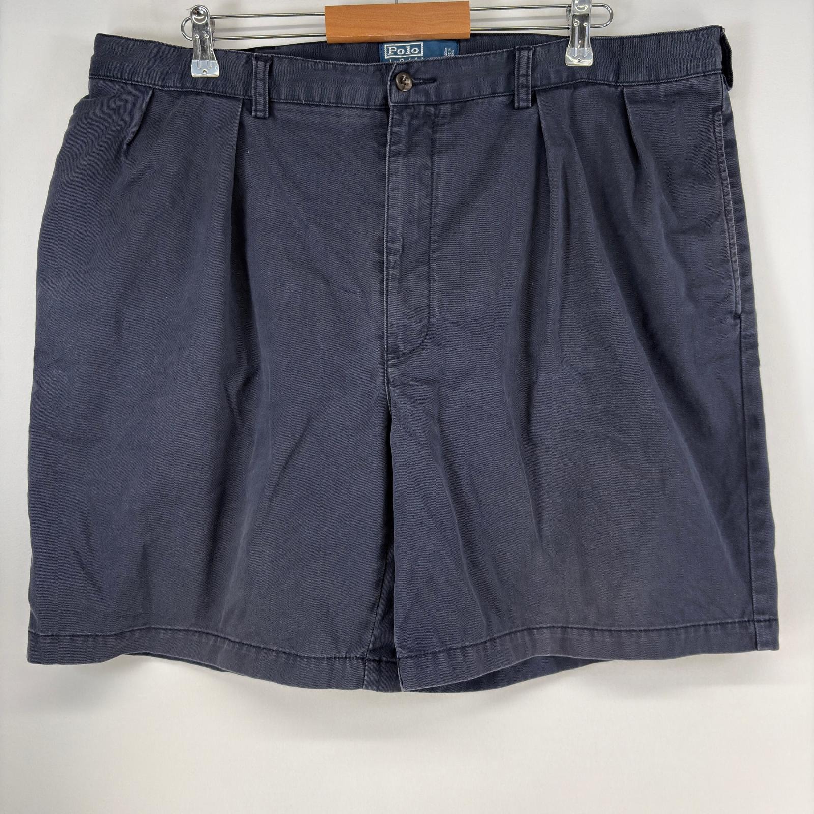 古着 ポロバイラルフローレン Polo by Ralph Lauren ショートパンツ TYLER タック チノパン ハーフパンツ w42 ダークネイビー メンズ